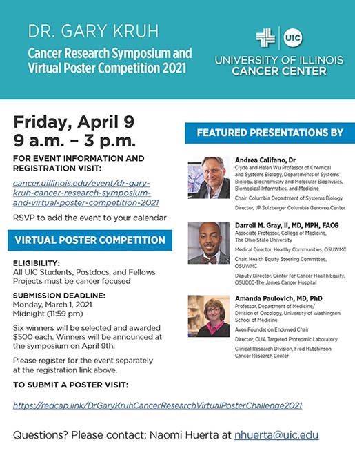 Dr. Gary Kruh Cancer Research Symposium and Virtual Poster Competition ...