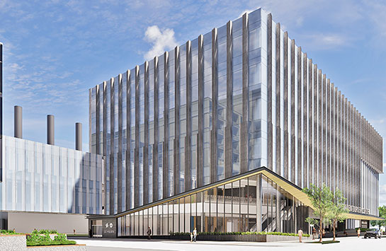 Architectural rendering of the new Specialty Care Building, slated to open Fall of 2022.