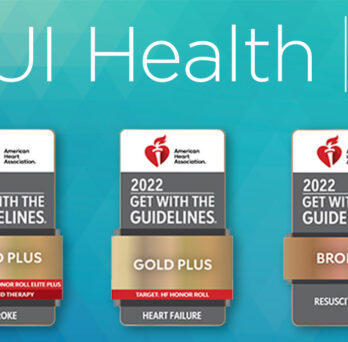 image showing three awards from the American Heart Association 