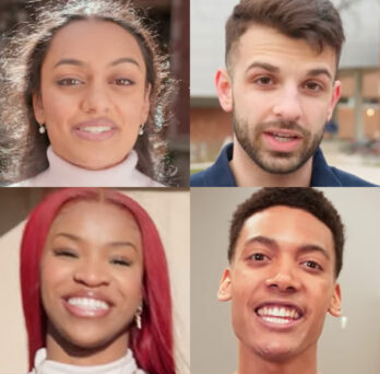 photos of the students, all smiling and in various UIC locations, from the TV show 