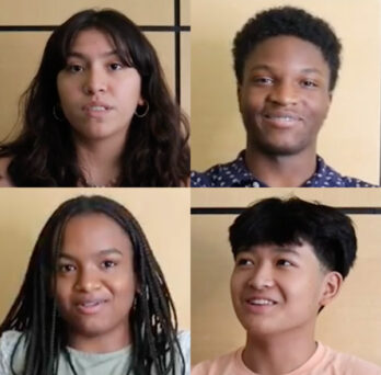 photos of four students of color who appear in the video 