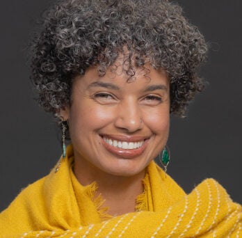 African American woman with curly hair hair 